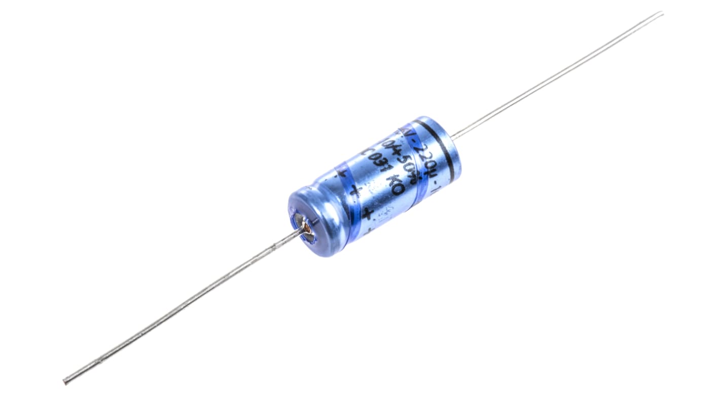 Vishay 031 AS, THT Aluminium-Elektrolyt Kondensator 220μF -10 → +50% / 16V dc, Ø 8mm x 18mm, +85°C