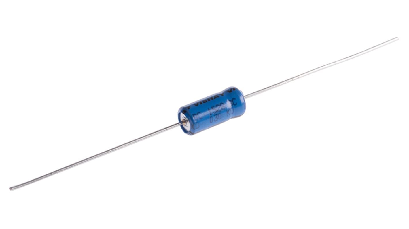 Vishay 1μF Aluminium Electrolytic Capacitor 63V dc, Axial, Through Hole - MAL203038108E3