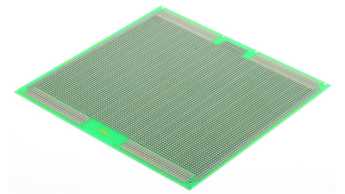 RS PRO Double Sided Matrix Board FR4 1.02mm Holes, 2.54 x 2.54mm Pitch, 233.4 x 220mm