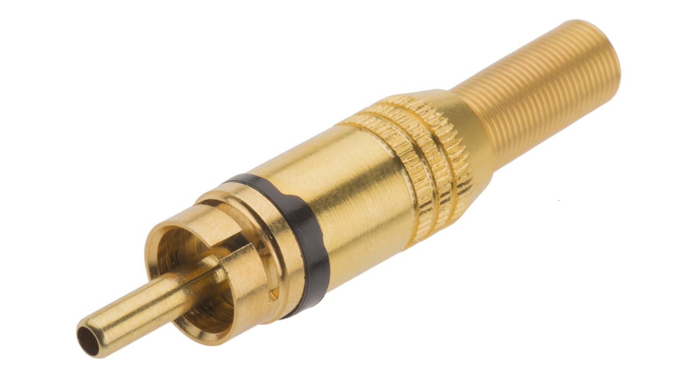 Spinotto RCA RS PRO Maschio, in Oro, Montaggio su cavo