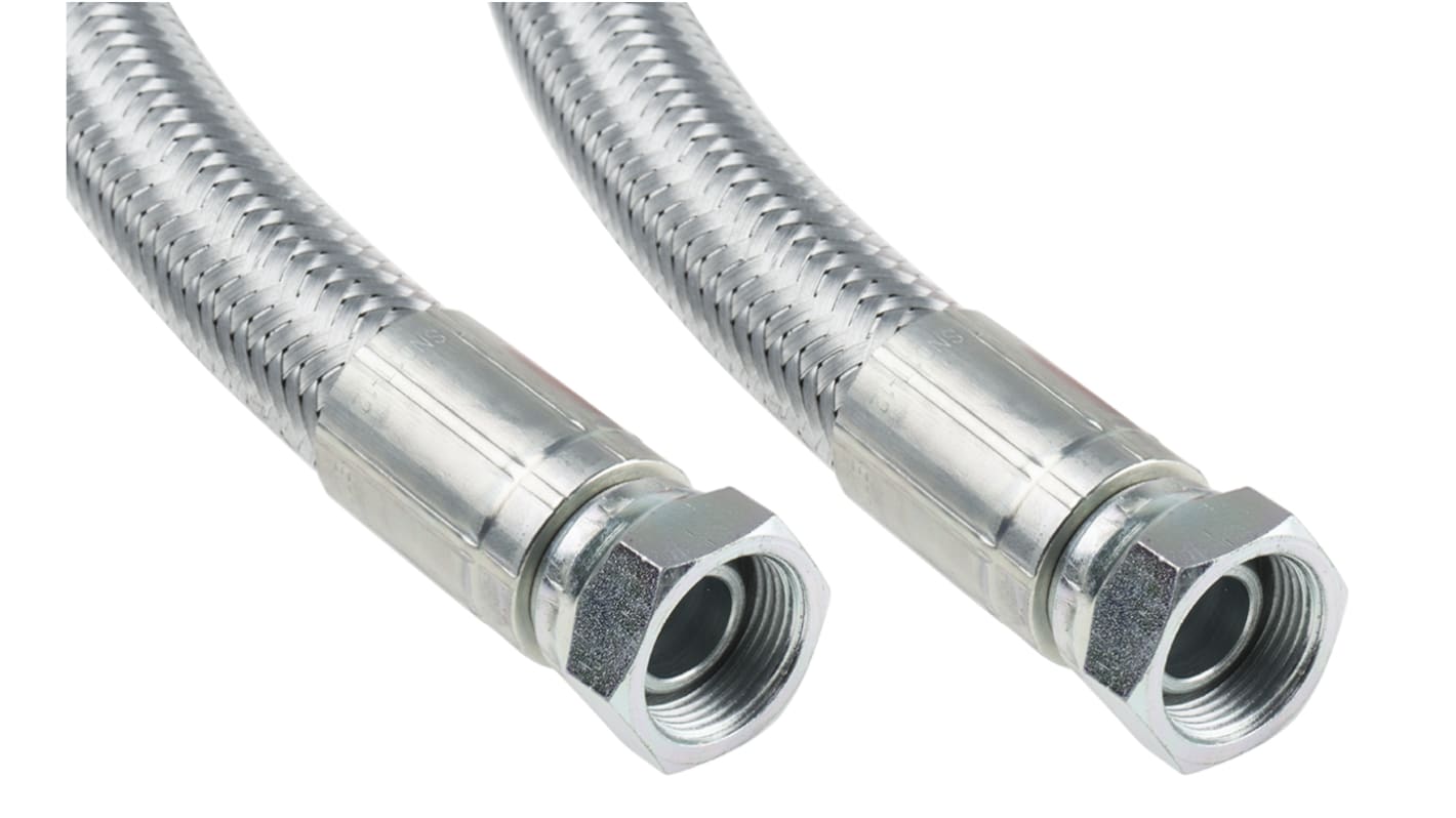 RS PRO 1000mm Galvanized Steel Wire Hydraulic Hose Assembly, 85bar Max Pressure RS