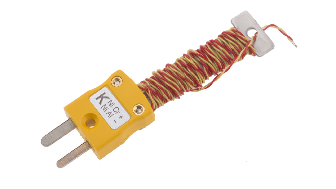 Termopar tipo K RS PRO, Ø sonda 1/0.2mm x 1m, temp. máx +220°C, cable de 1m, conexión , con conector miniatura