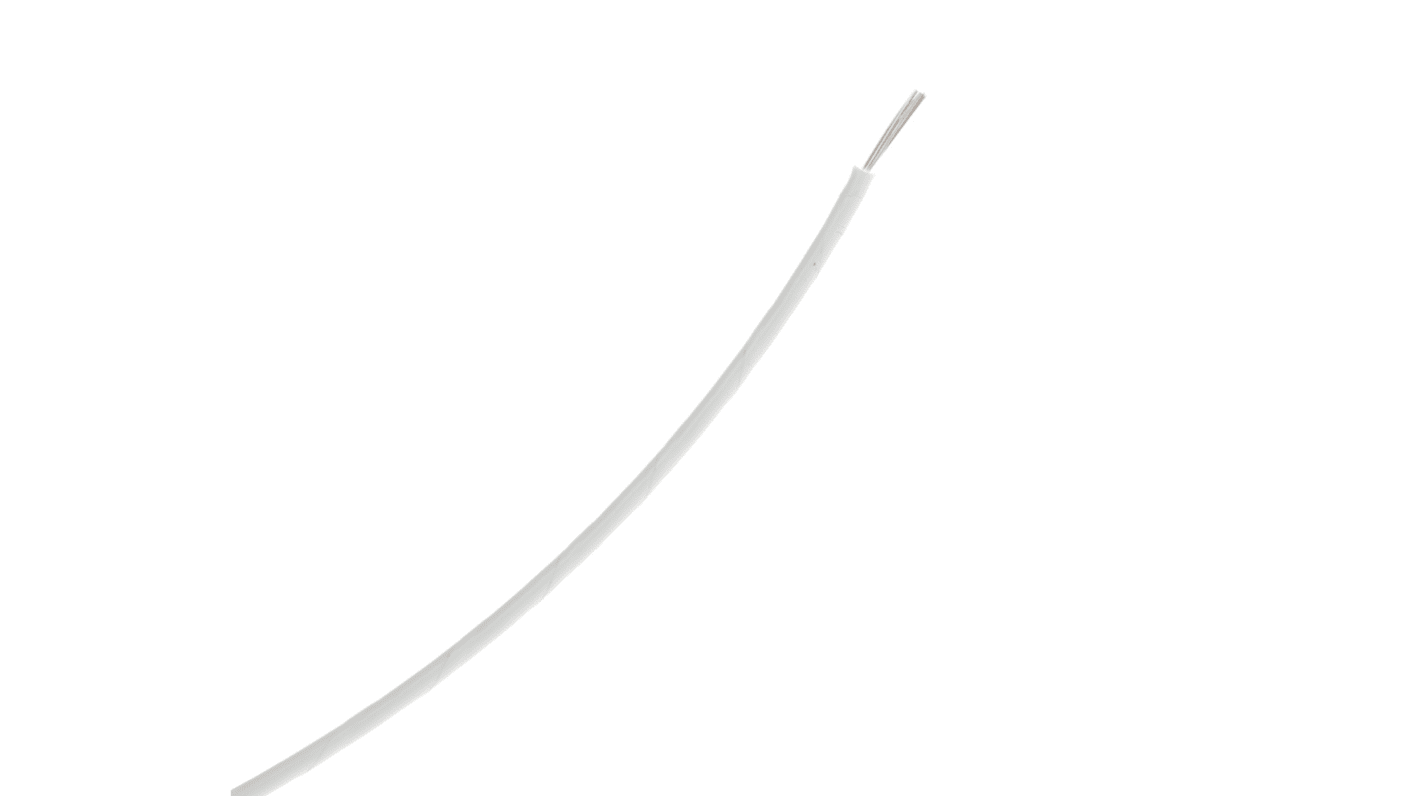 Cable de conexión RS PRO, área transversal 0,52 mm² Bastidor aéreo Filamentos del Núcleo 19/0,2 mm Blanco, 600 V ac,