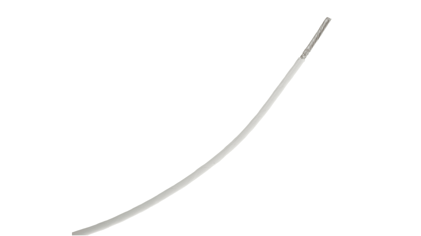 RS PRO White 1.3 mm² Hook Up Wire, 16 AWG, 19/0.3 mm, 100m, Polyamide Insulation
