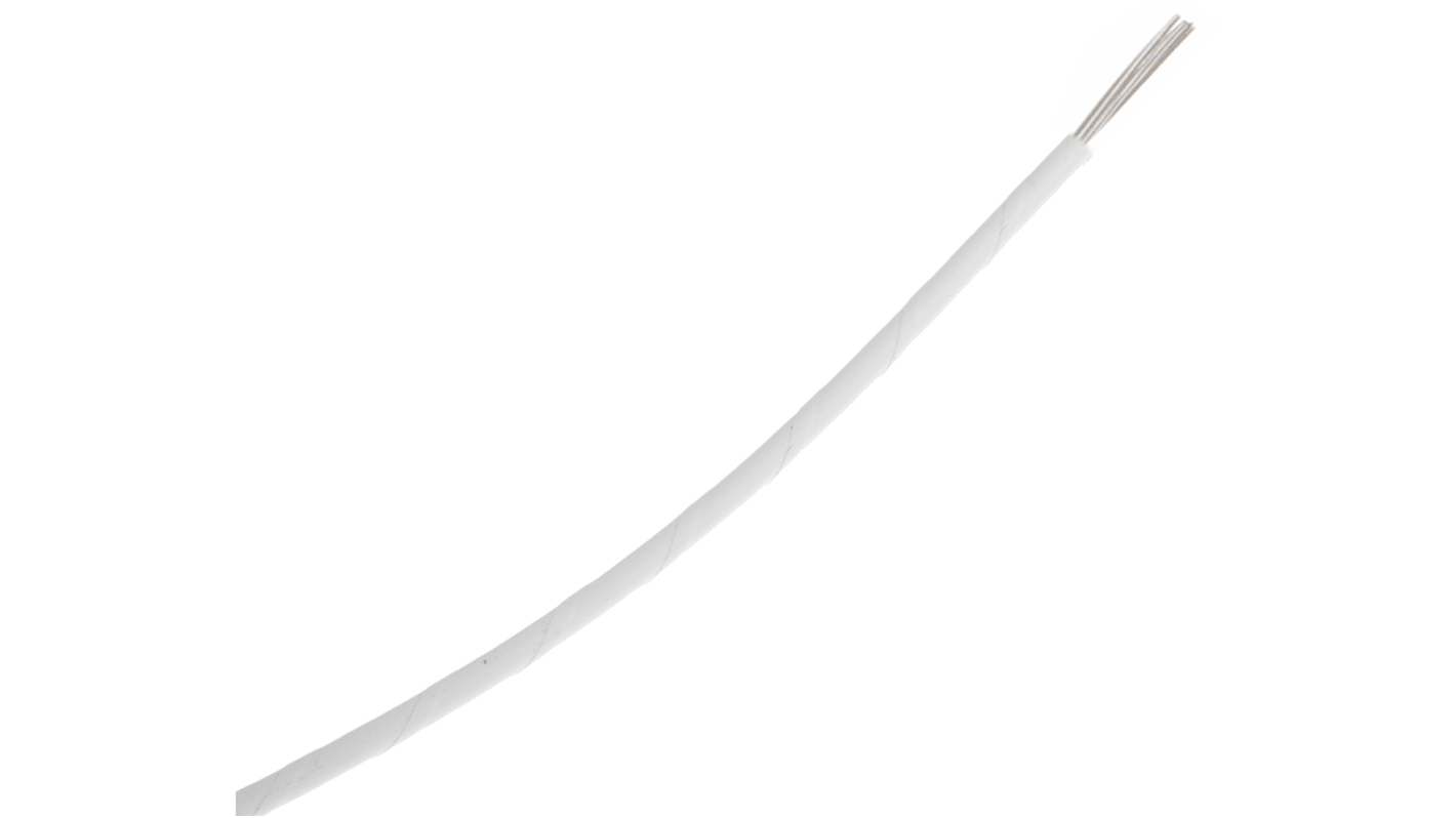 RS PRO White 2.1 mm² Hook Up Wire, 14 AWG, 37/0.25 mm, 100m, Polyamide Insulation