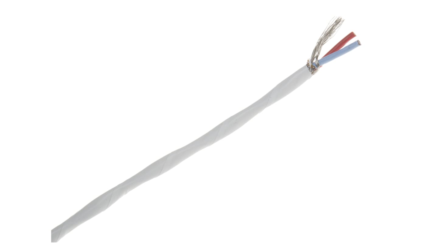 RS PRO Datakabel, 1-par, 0,33 mm², 22 AWG, Forniklet kobber skærm