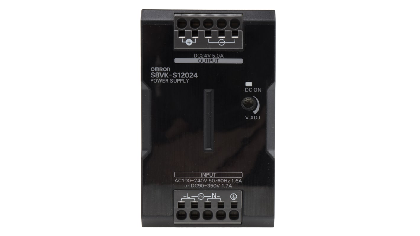 Omron S8VK-S Switch-mode DIN-skinnemonteret strømforsyning, 120W 24V dc