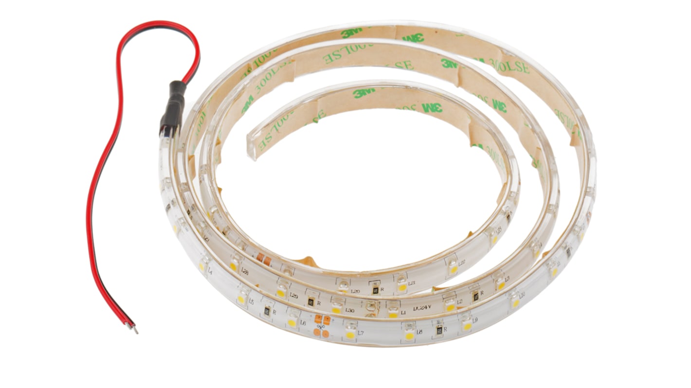 Tira de LED flexible RS PRO, 24V, color Blanco, 4000 → 4500K, tira de 1m x 10mm, 60 leds/m, IP65