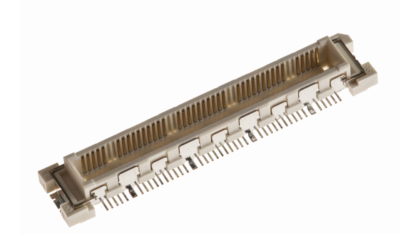 Hirose FunctionMAX FX10 Series Straight Surface Mount PCB Header, 88 Contact(s), 0.5mm Pitch, 2 Row(s), Shrouded