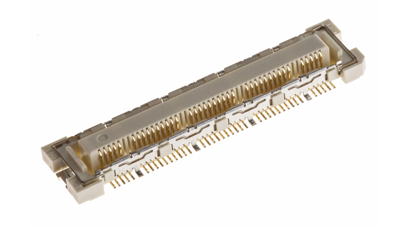 Hirose FunctionMAX FX10 Series Straight Surface Mount PCB Socket, 8, 80-Contact, 2-Row, 0.5mm Pitch, Solder Termination