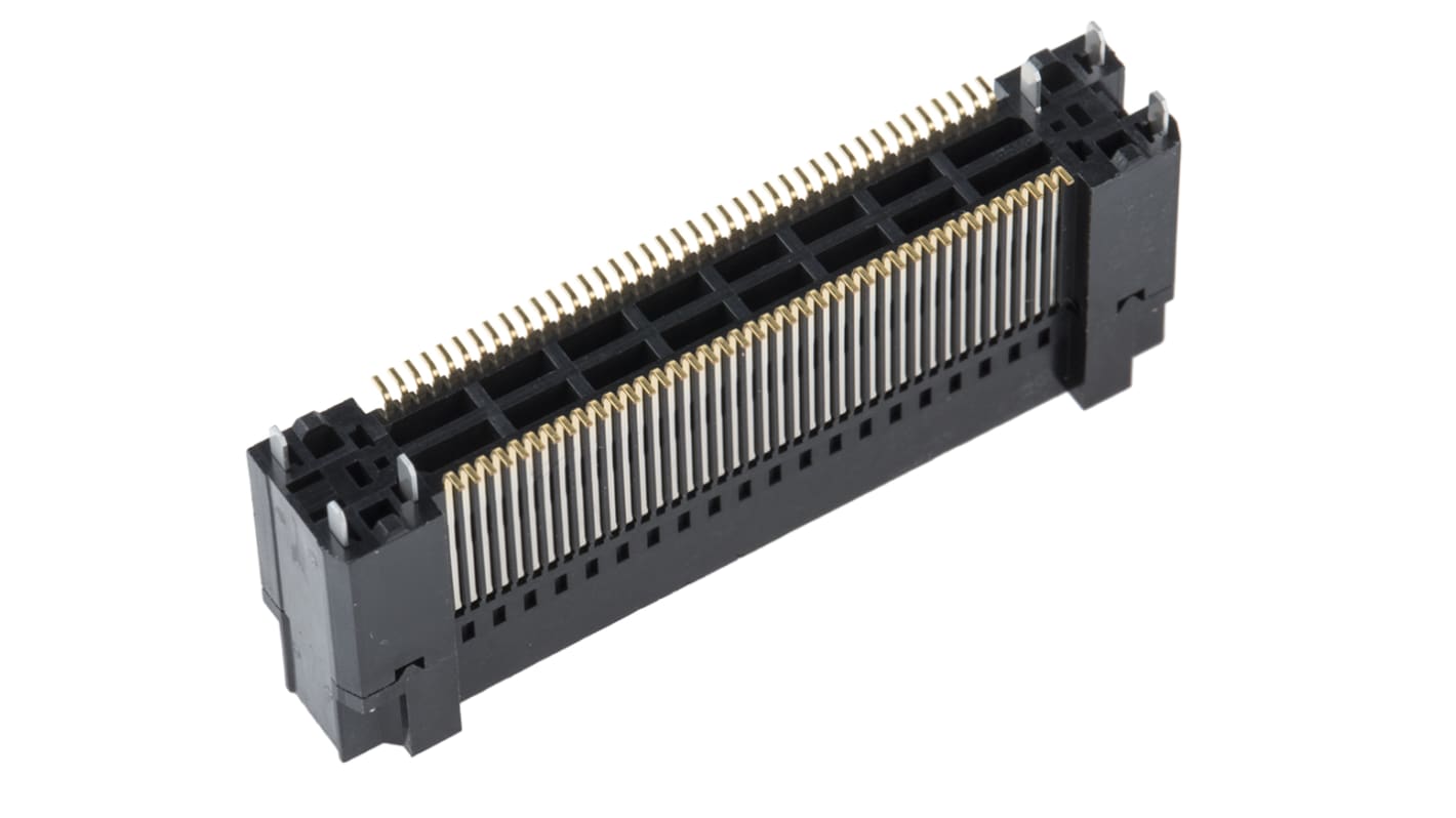 Hirose FunctionMAX FX18 Series Straight Surface Mount PCB Socket, 80-Contact, 2-Row, 0.8mm Pitch, Solder Termination