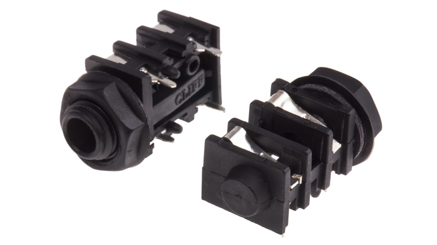 Conector jack mono de 6.35 mm Ángulo de 90° Hembra RS PRO, Montaje en PCB