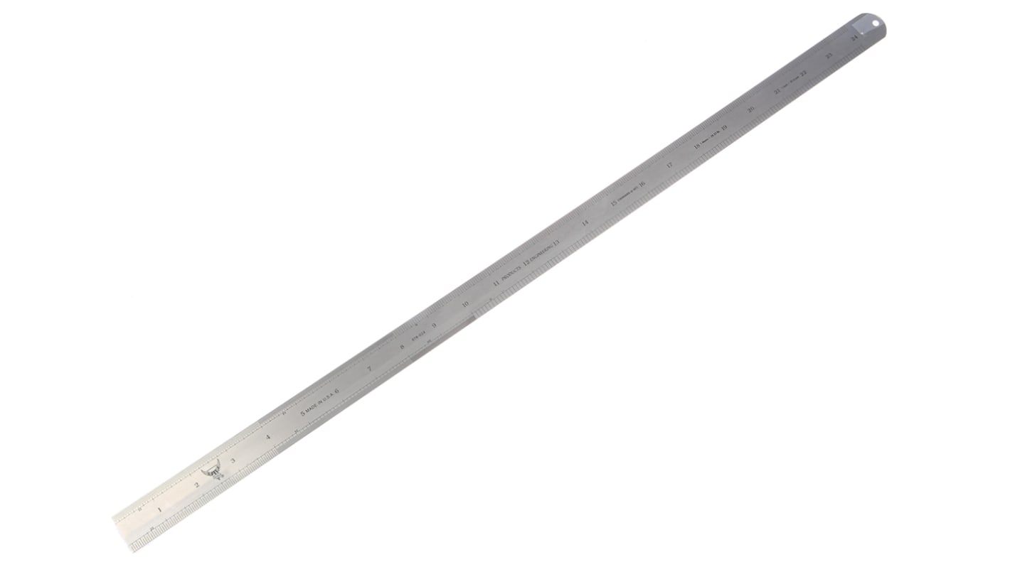 RS PRO 600mm Steel Imperial, Metric Ruler