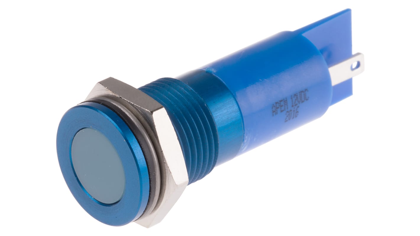 Voyant LED lumineux  Bleu RS PRO, dia. 14mm, 12V c.c., IP67