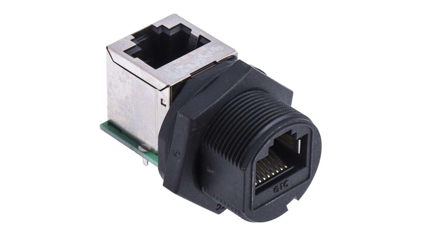 RS PRO Ethernet-Verbinder, RJ45 Buchse, Cat.5e, Geschirmt, L 36.9mm, Typ 90°-Kupplung