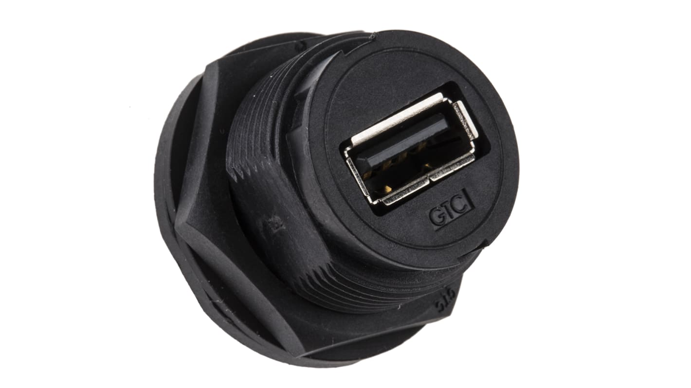 RS PRO Straight, Panel Mount, Socket Type A IP67 USB Connector