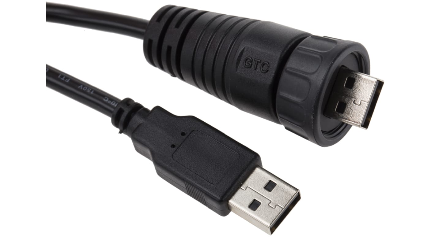 RS PRO USB 2.0 Cable, Male USB A to Male USB A  Cable, 2m