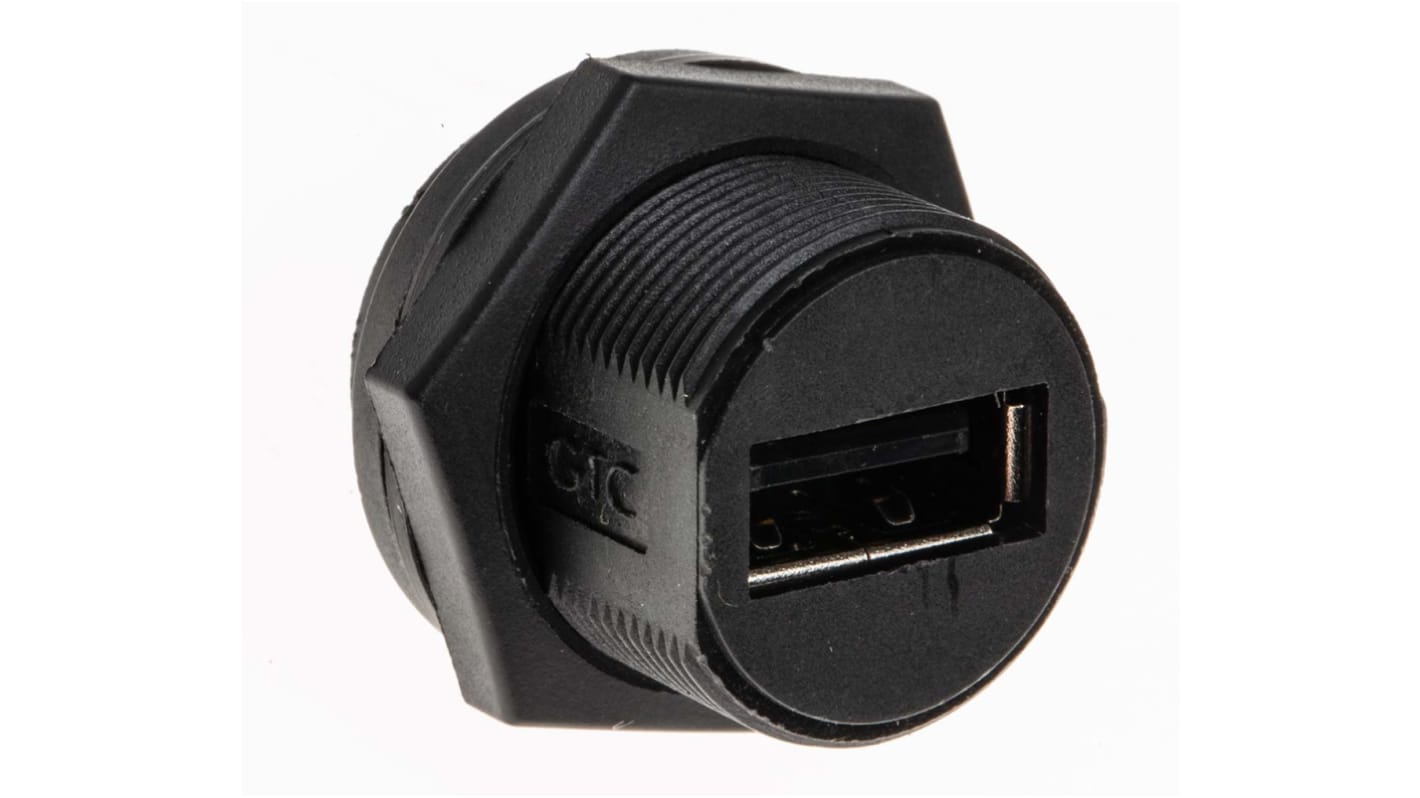 Conector USB RS PRO, Hembra, , 1 puerto puertos, Recta IP67, Montaje en Panel, 1.5A