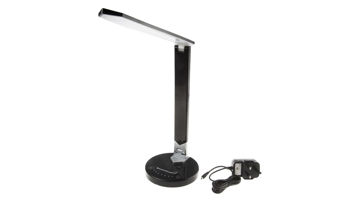 RS PRO LED Schreibtischlampe mit Lampensockel bis 270mm Schwarz 230 V / 8 W, inkl. Leuchtmittel