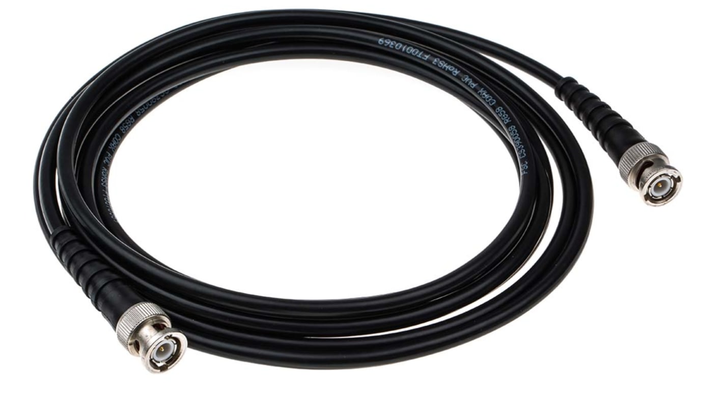 Koaxiální kabel RG58, Černá Polyvinylchlorid PVC, A: BNC, vnější průměr: 14.6mm, B: BNC 3m Telegartner S koncovkou