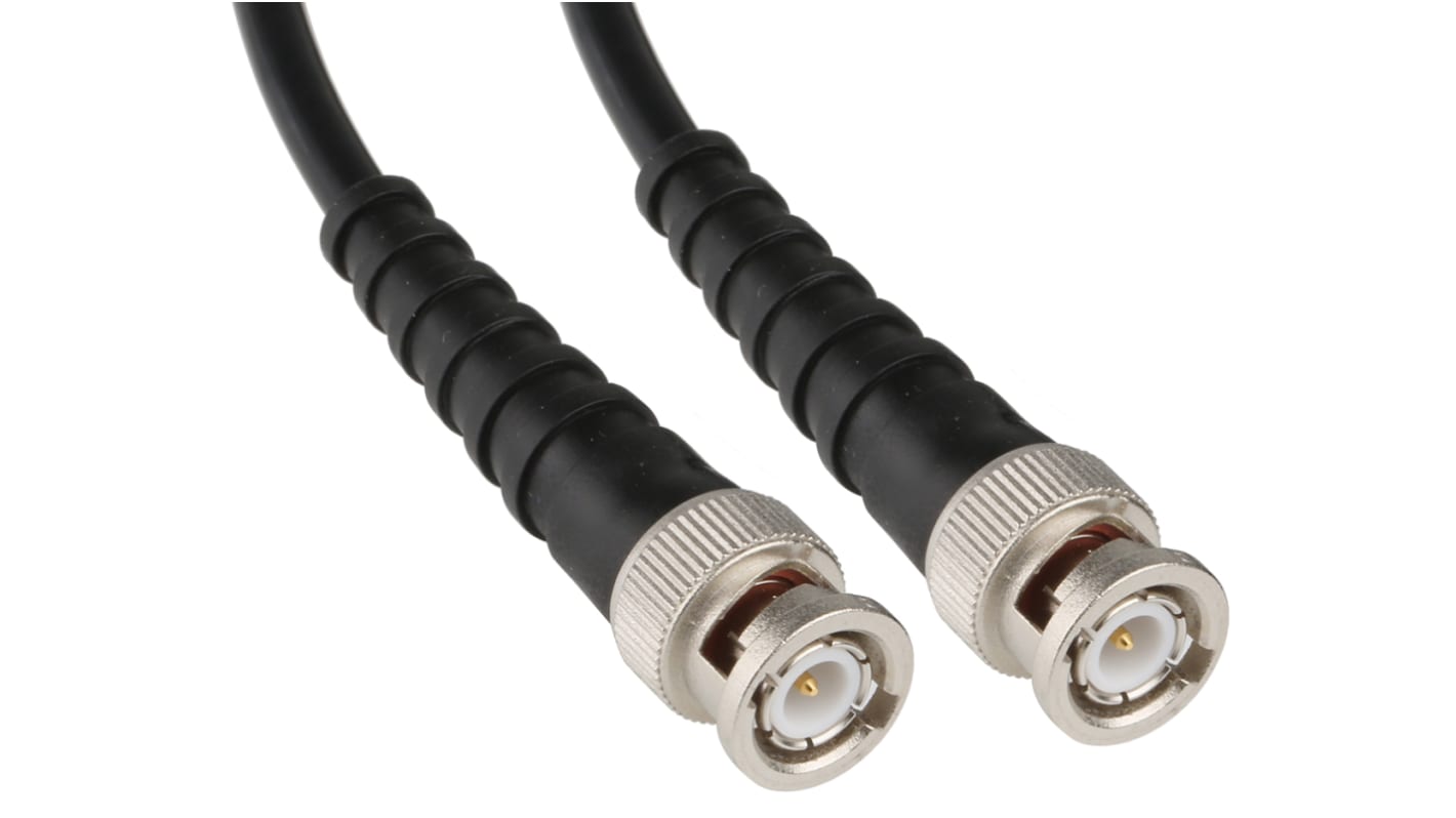Cable coaxial RG58 Telegartner, 50 Ω, con. A: BNC, Macho, con. B: BNC, Macho, long. 5m, funda de , funda de PVC Negro