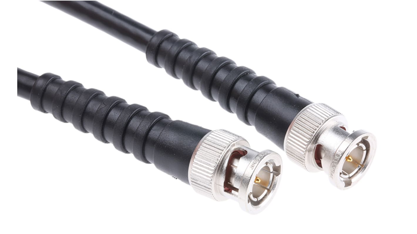 Koaxiální kabel RG59, Černá Polyvinylchlorid PVC, A: BNC, vnější průměr: 14.6mm, B: BNC 3m Telegartner S koncovkou