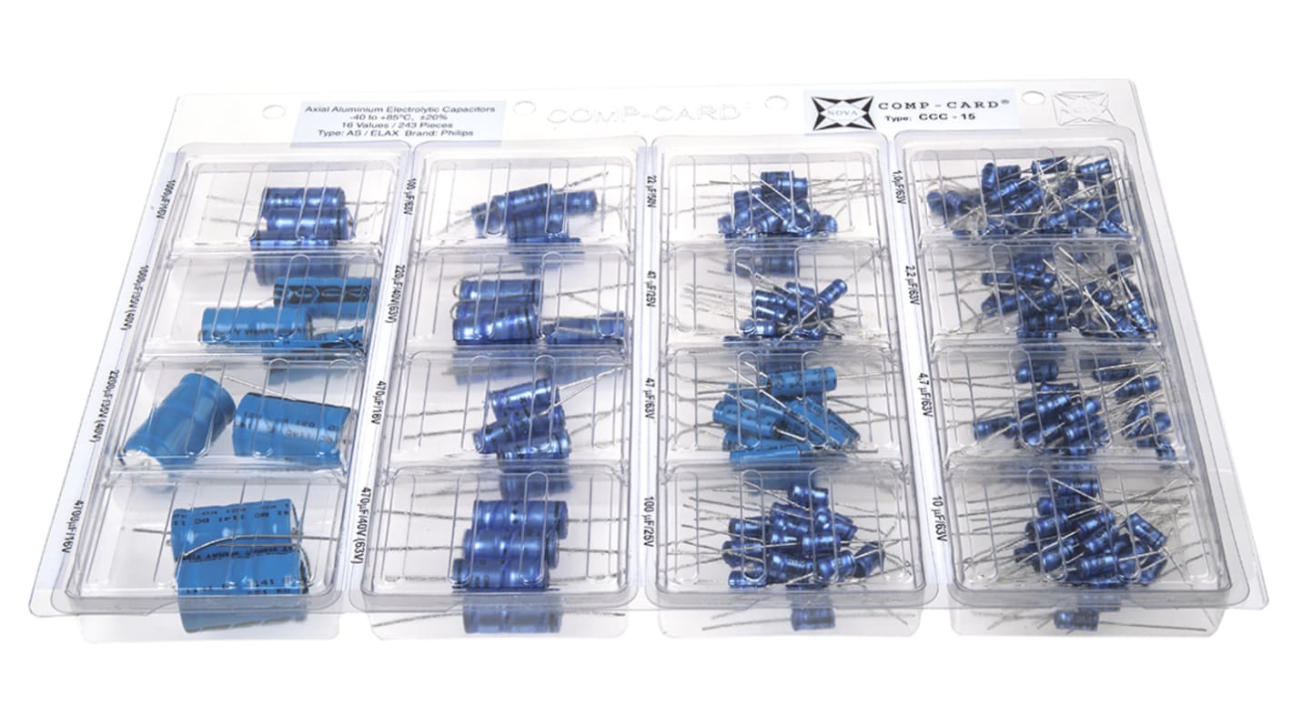 Nova, Through Hole Aluminium Capacitor Kit 243 pieces