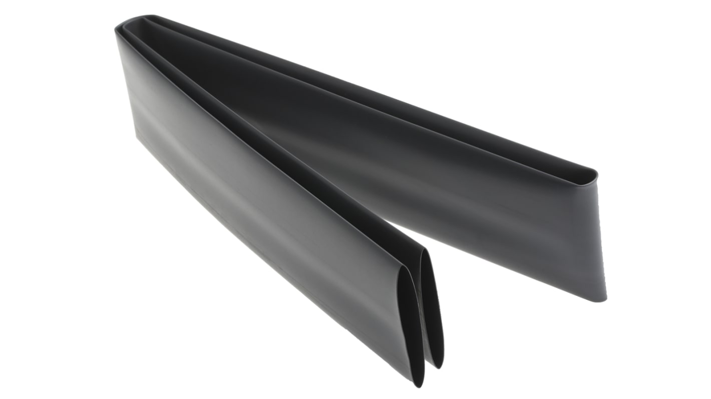 TE Connectivity Heat Shrink Tubing, Black 38mm Sleeve Dia. x 1.2m Length 2:1 Ratio, RNF-100 Series