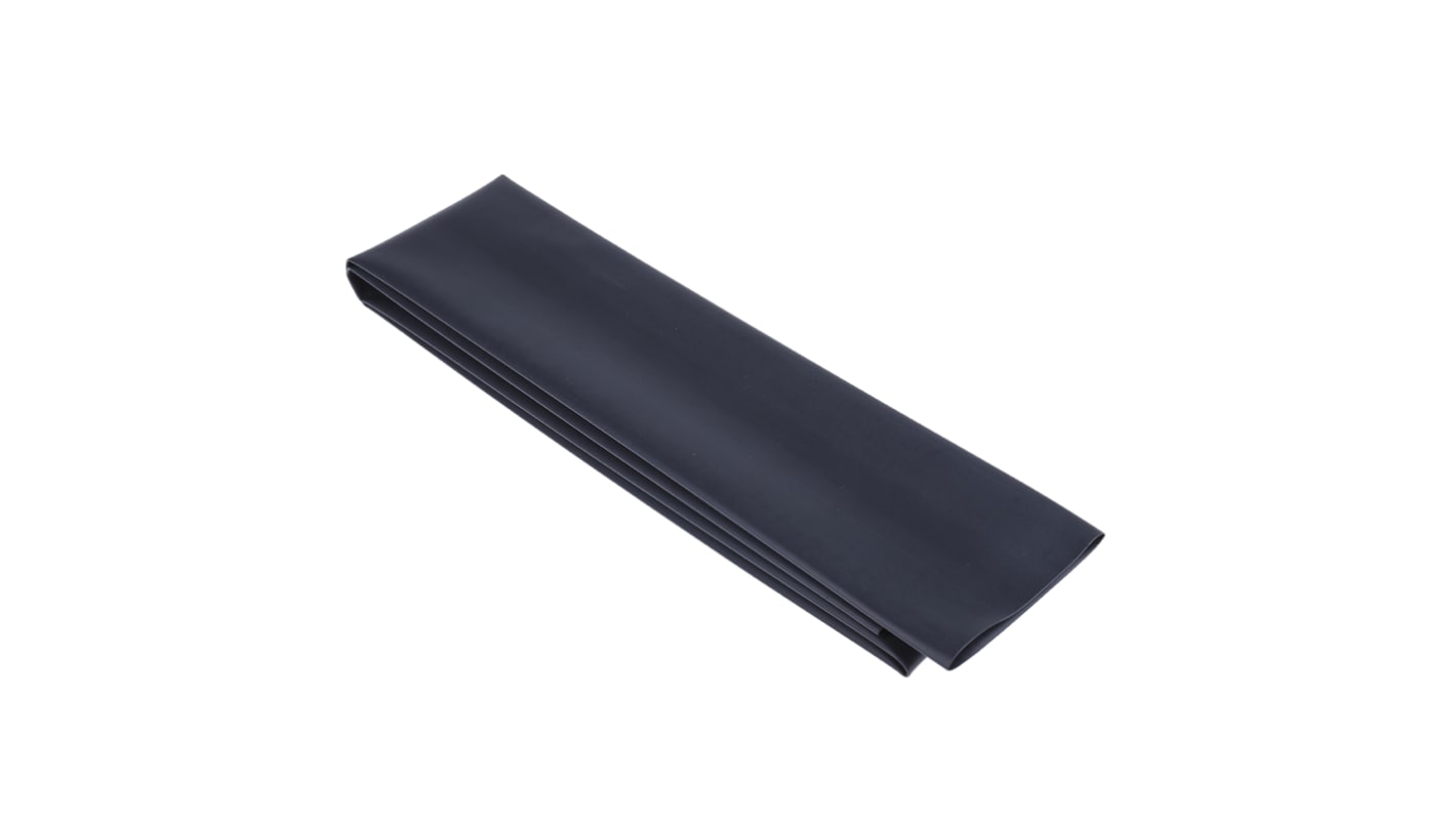 TE Connectivity Heat Shrink Tubing, Black 51mm Sleeve Dia. x 1.2m Length 2:1 Ratio, RNF-100 Series