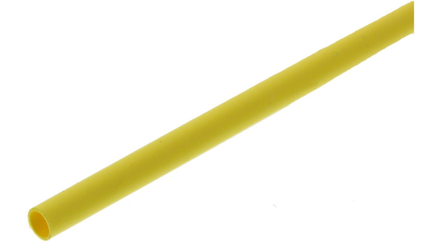 TE Connectivity Heat Shrink Tubing, Yellow 1.6mm Sleeve Dia. x 1.2m Length 2:1 Ratio, RNF-100 Series