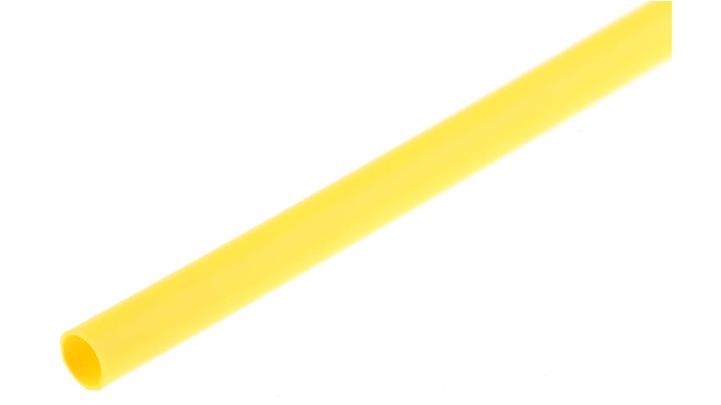 TE Connectivity Heat Shrink Tubing, Yellow 2.4mm Sleeve Dia. x 1.2m Length 2:1 Ratio, RNF-100 Series