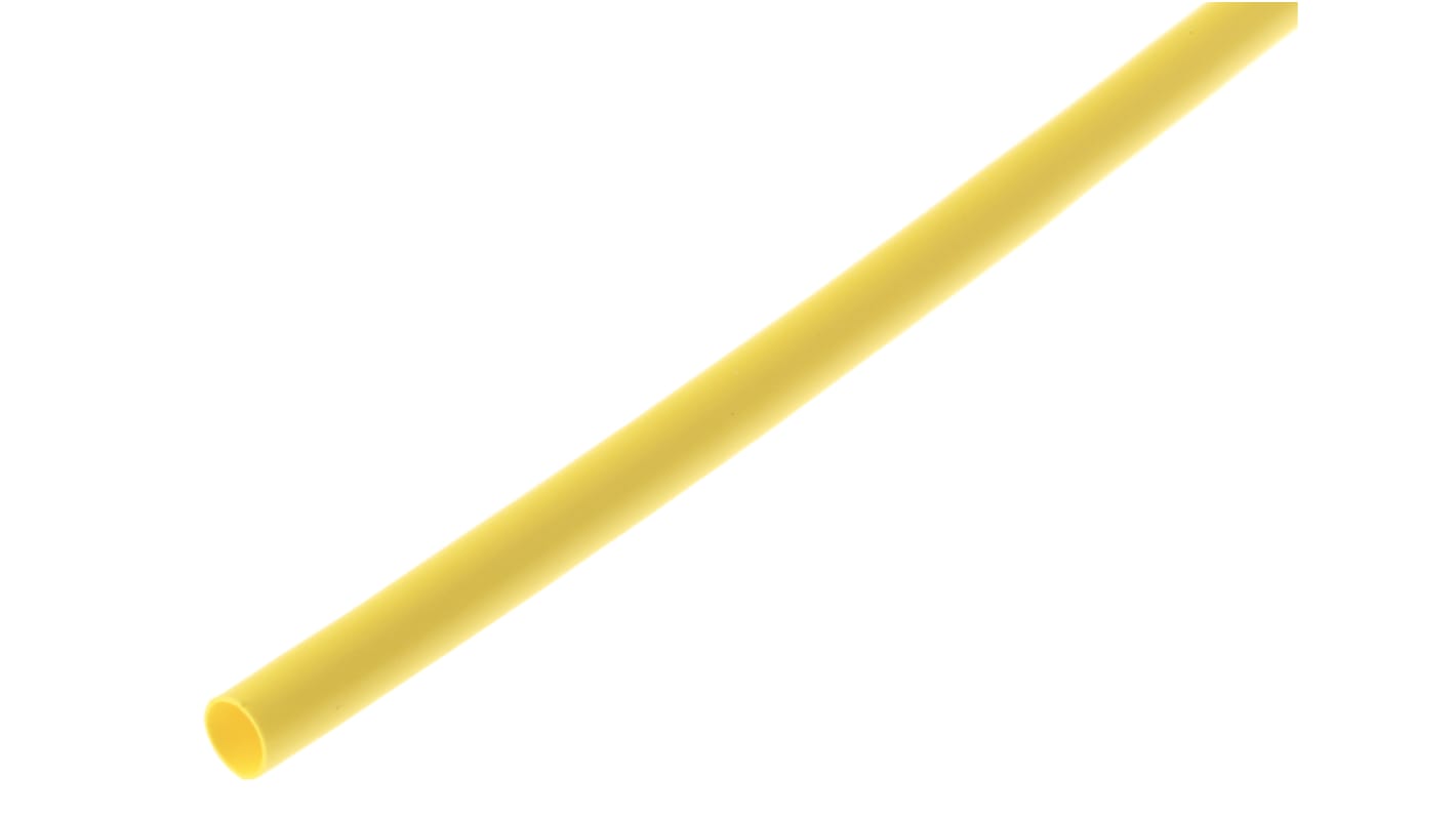 Tubo termorretráctil TE Connectivity de Poliolefina Amarillo, contracción 2:1, Ø 3.2mm, long. 1.2m