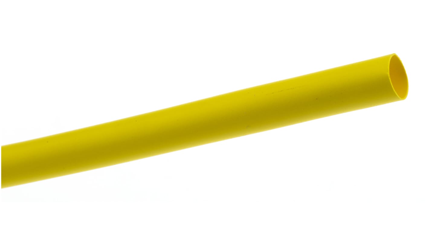 Tubo termorretráctil TE Connectivity de Poliolefina Amarillo, contracción 2:1, Ø 6.4mm, long. 1.2m