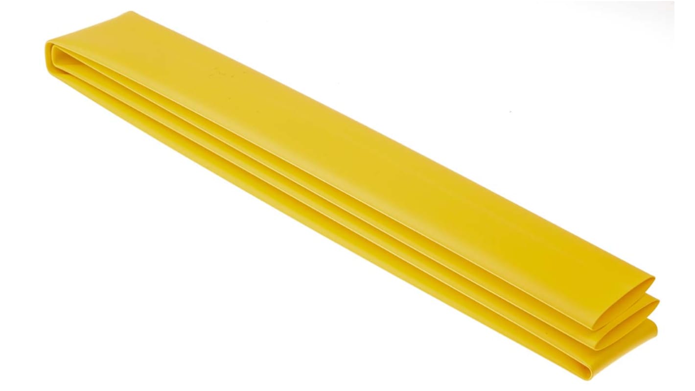 TE Connectivity RNF-100 Wärmeschrumpfschlauch, Polyolefin Gelb, Ø 25.4mm Schrumpfrate 2:1, Länge 1.2m