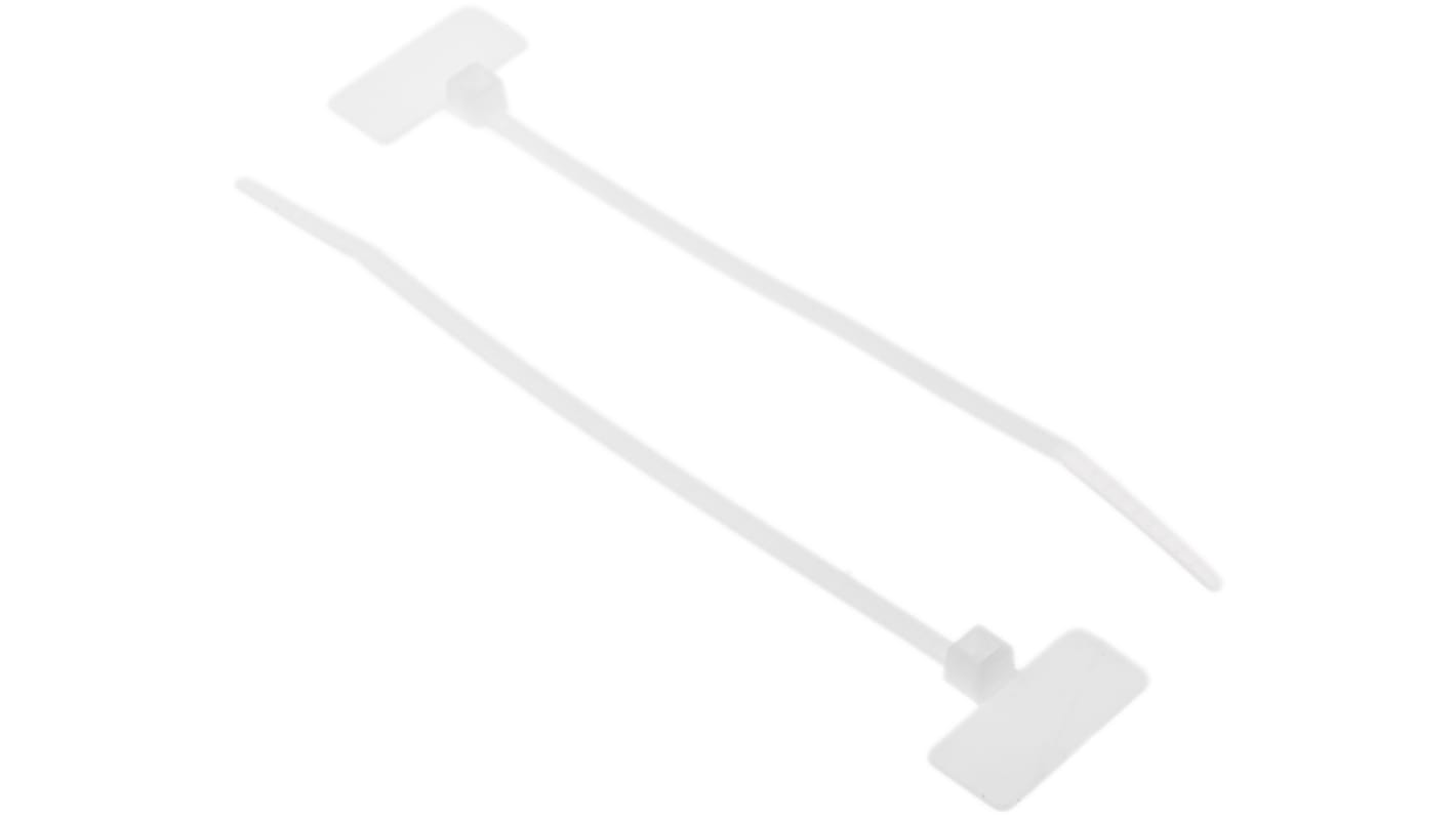 HellermannTyton Identification Cable Tie, 110mm x 2.5 mm, Natural Polyamide 6.6 (PA66), Pk-100