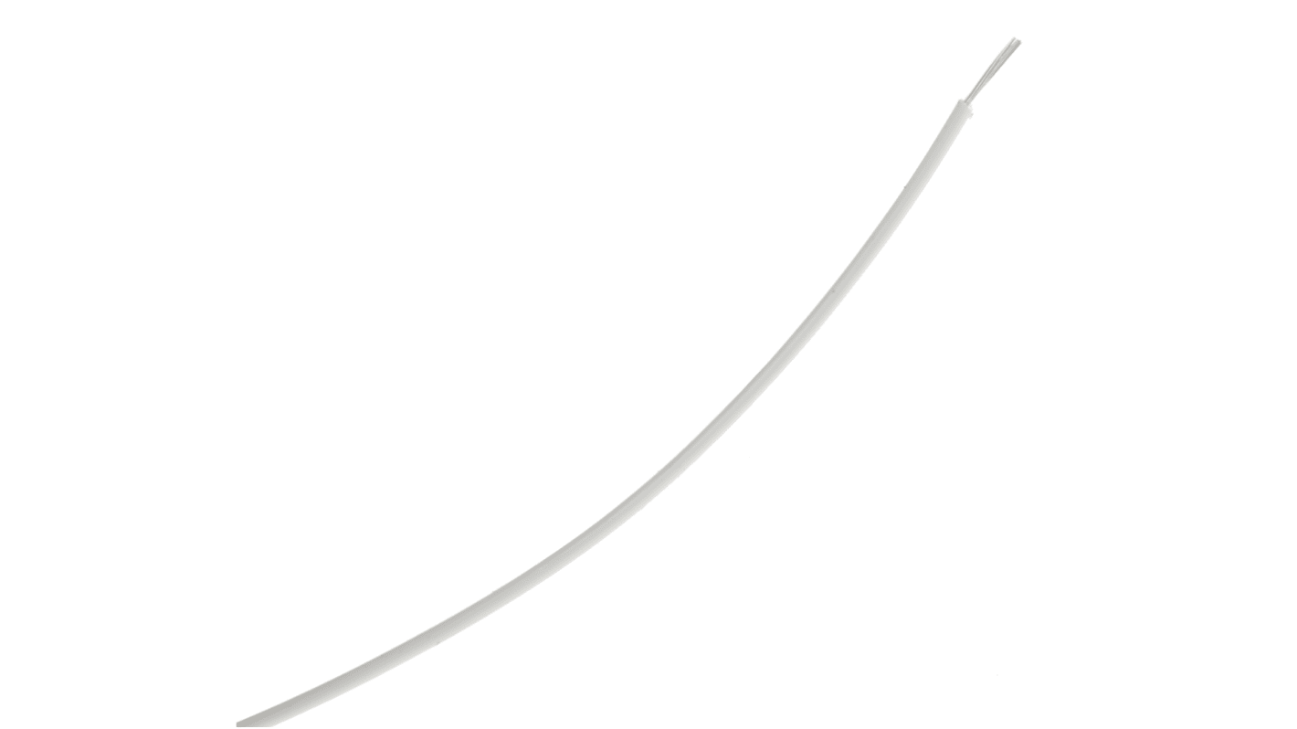 TE Connectivity Einzeladerleitung 0,33 mm², 22 AWG 100m Weiß ETFE isoliert Ø 1.09mm 19 / 34 AWG Litzen MIL-W-22759