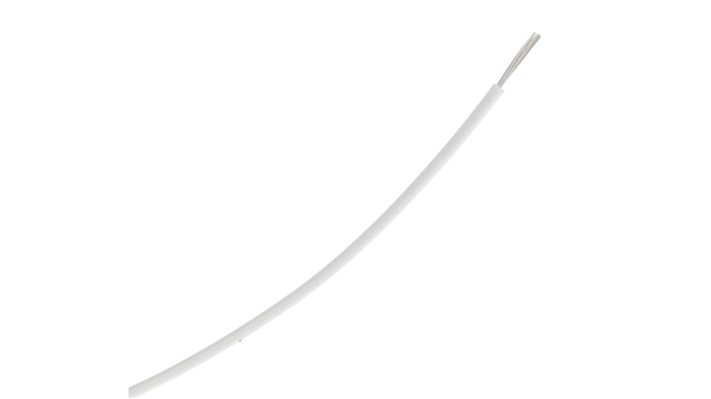 TE Connectivity M22759 Series White 0.33 mm² Hook Up Wire, 22 AWG, 19 / 34 AWG, 100m, ETFE Insulation