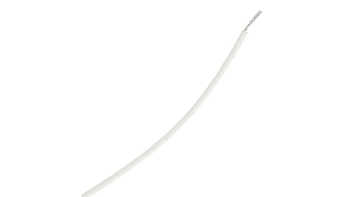 TE Connectivity White High Temperature Wire, 16 AWG, 19 / 29 AWG, 100m, Polyalkene Insulation