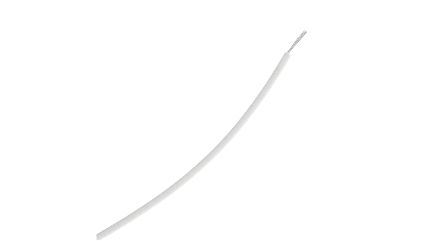 Fils de câblage TE Connectivity, M81044, 1,3 mm², Blanc, 16 AWG, 100m, 600 V c.a.