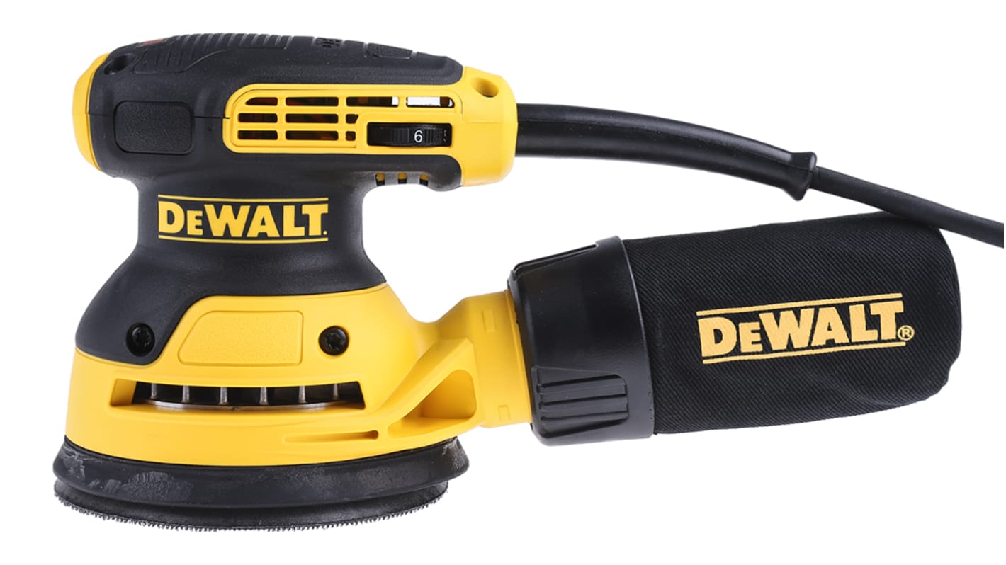 Lijadora orbital DeWALT DWE6423, 240V, área de lijado 125mm, órbita 2.6mm, conector UK