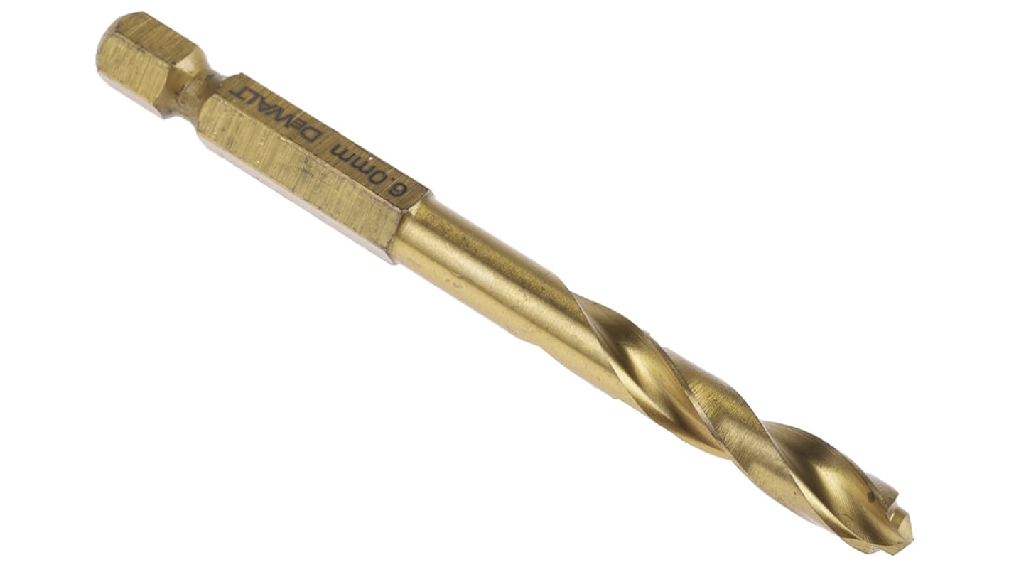 DeWALT DT50 Series Titanium Twist Drill Bit, 6mm Diameter, 80 mm Overall