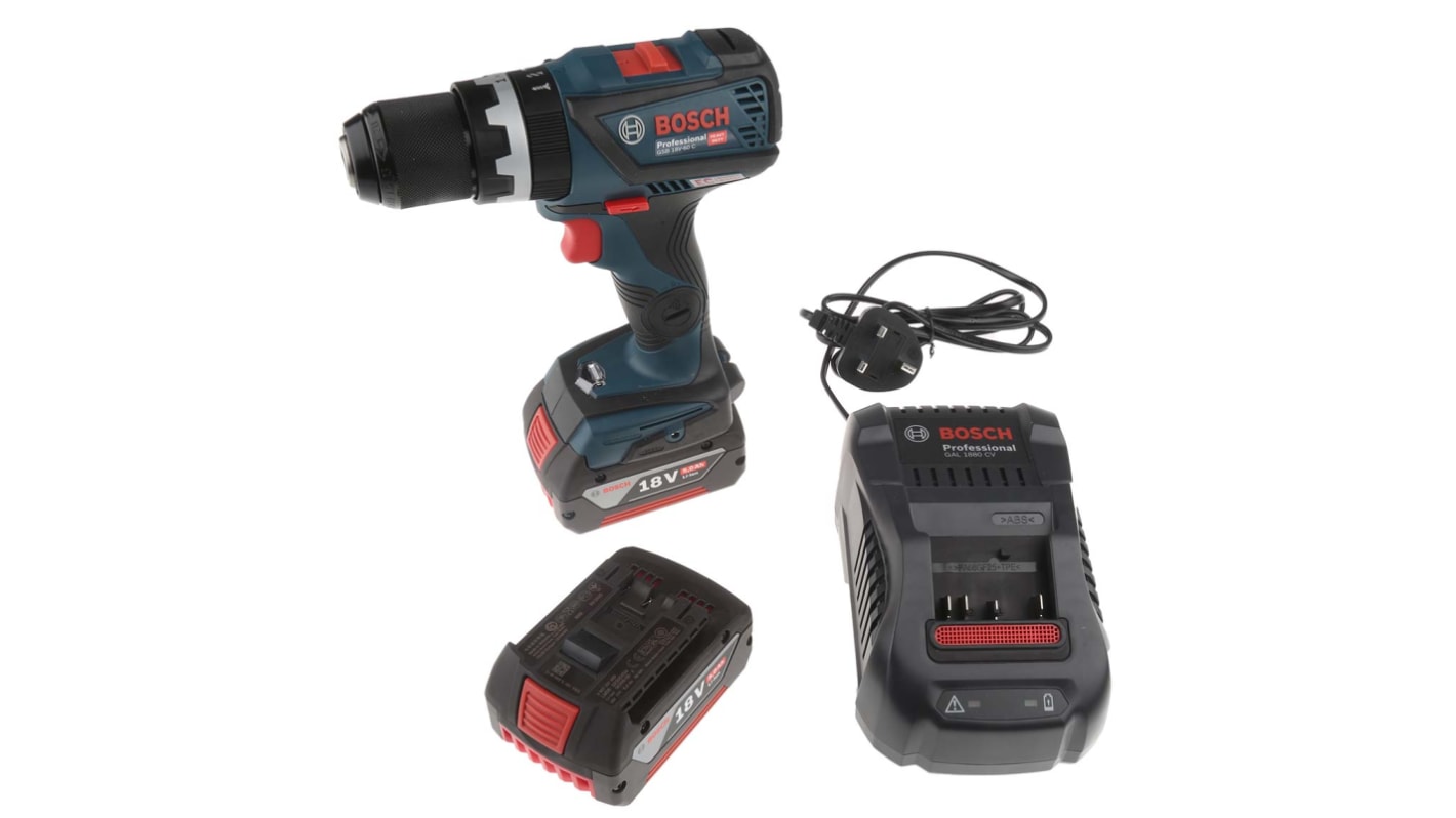 Bosch GSB Keyless 18V Cordless Drill Driver, Type G - British 3-Pin