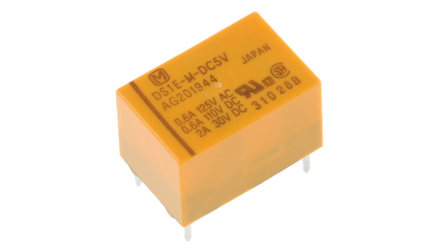 Panasonic Surface Mount Signal Relay, 5V dc Coil, 3A Switching Current, DPDT