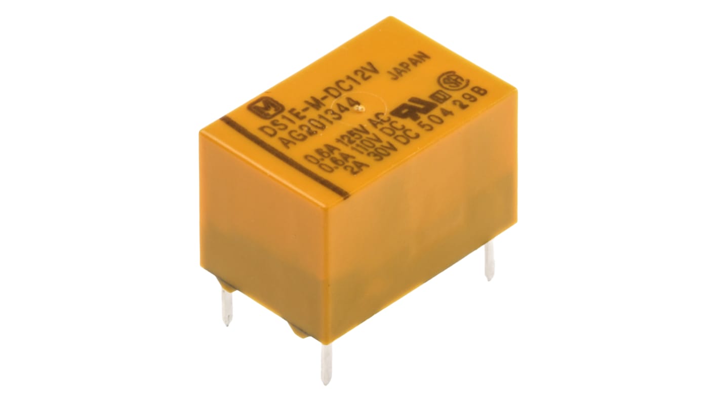 Panasonic PCB Mount Signal Relay, 24V dc Coil, 3A Switching Current, DPDT