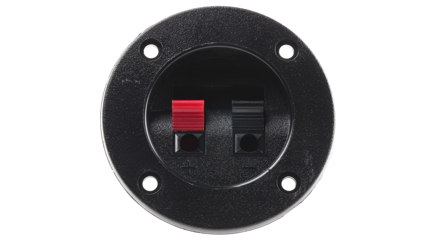 Monacor Panel Mount Speaker Terminal Socket, 2 Way, Push In Termination