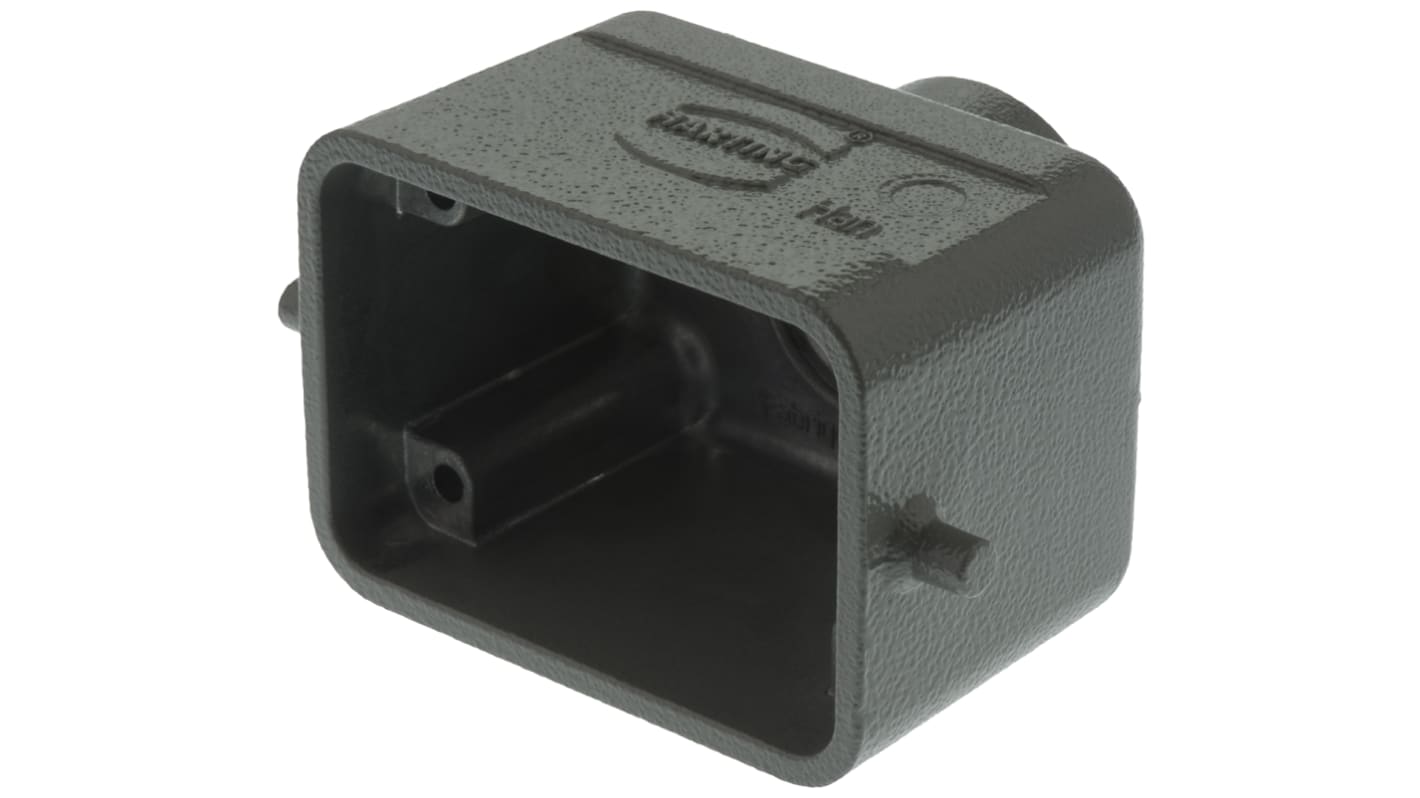 Carcasa para conector industrial con entrada superior HARTING serie Han B tamaño 6B, con rosca PG16