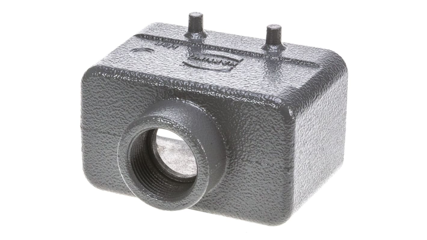 Carcasa para conector industrial con entrada superior HARTING serie Han B tamaño 10B, con rosca PG16