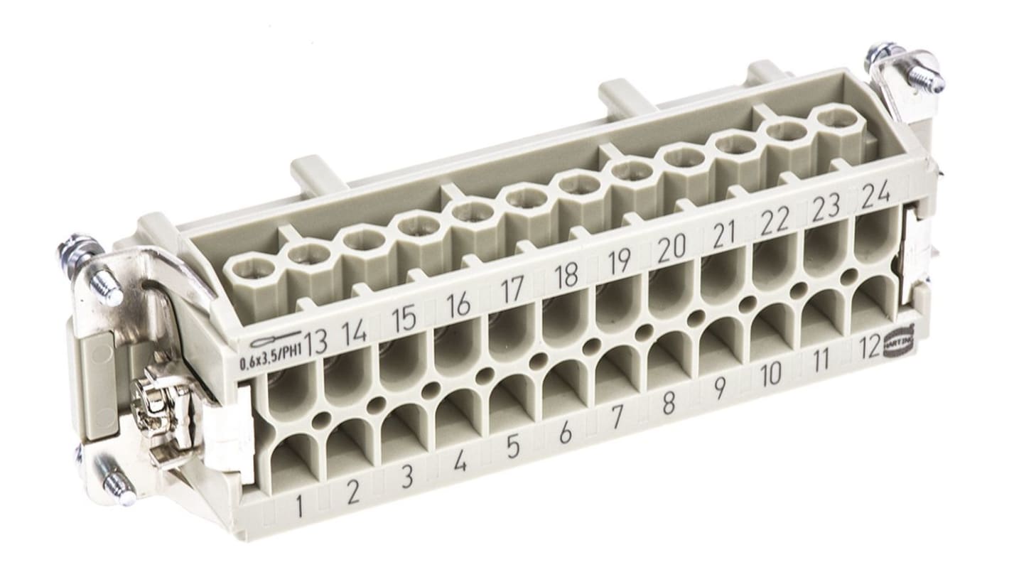 HARTING Han E Industrie-Steckverbinder Kontakteinsatz, 24-polig 16A Buchse, Schrauben