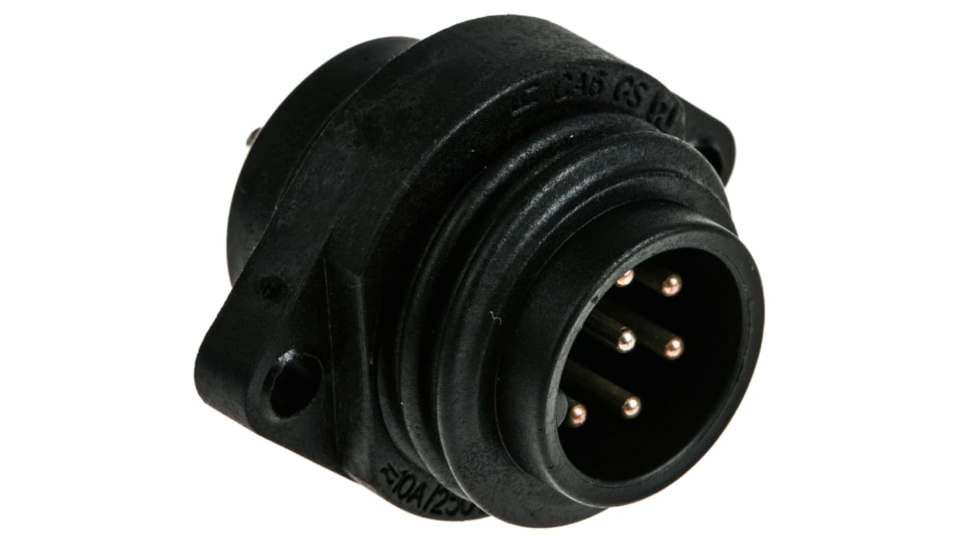 Hirschmann Circular Connector, 6+PE Contacts, Flange Mount, Plug, Male, IP67, CA Series