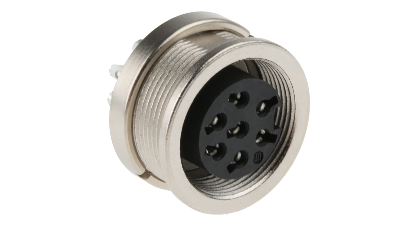 binder Circular Connector, 7 Contacts, Panel Mount, M16 Connector, Socket, Female, IP40, 680 Series